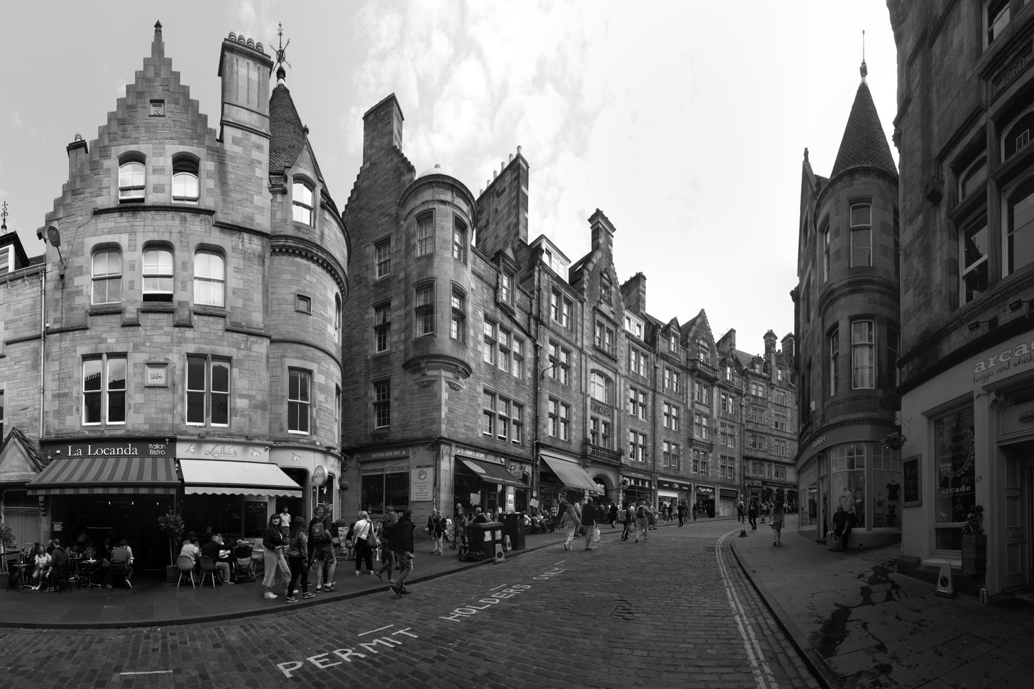Cockburn Street is one of Edinburgh's nicest streets curving down from the Royal Mile to Waverley Bridge. Unfortunately, most of the time it is used as a car park.