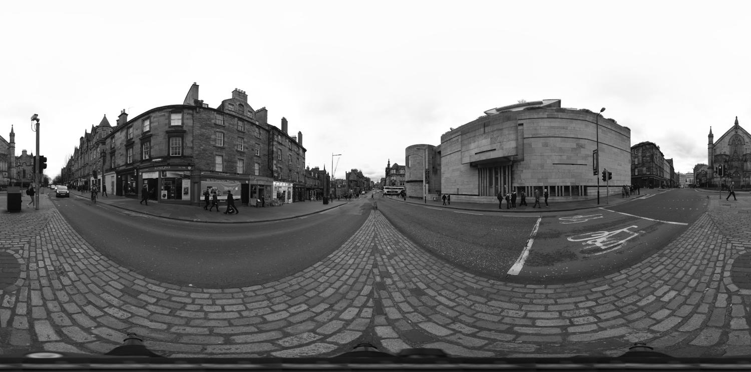 Central Edinburgh Forrest Road, George IV Bridge, Bedlam Theatre and the National Museum of Scotland is waiting for the Low Emission Zone